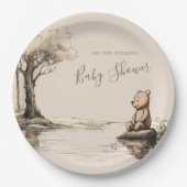 Classic Baby Beer Forest | BABY SHOWER Papieren Bordje (Voorkant)
