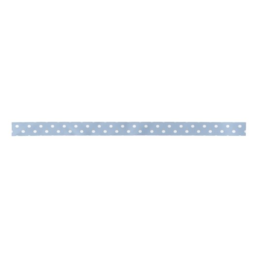 Classic Baby Blue en White Stippen Pattern Satijnen Lint (Voorkant)