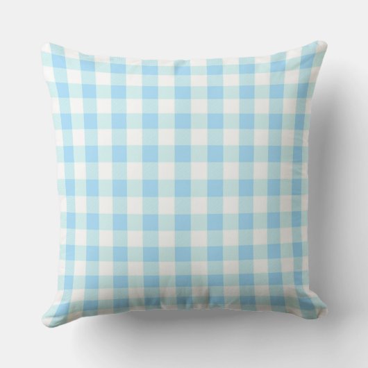 Classic Baby Blue Gingham Pattern Sierkussen (Achterkant)
