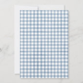 Classic Baby Boy Blue Rattle Gingham Baby shower Kaart (Achterkant)