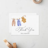 Classic Baby Boy Dank je Nota Kaart Notitiekaartje (Voorkant / Achterkant in situ)
