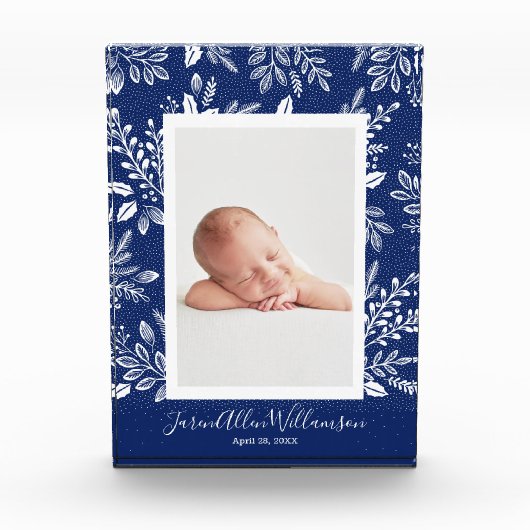 Classic Baby Newborn Birth Photo Custom Fotoblokken (Voorkant)