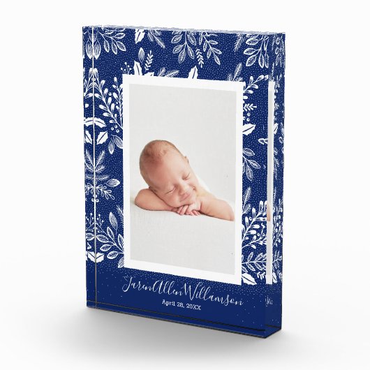 Classic Baby Newborn Birth Photo Custom Fotoblokken (Rechts)