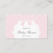 Classic Baby Roze Bow Baby shower Luier Raffle Informatiekaartje (Achterkant)