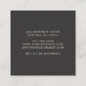 Classic Baker's Logo zwarte Visitekaartje (Achterkant)