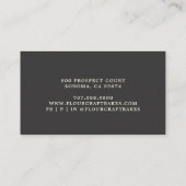 Classic Baker's Logo zwarte Visitekaartje (Achterkant)