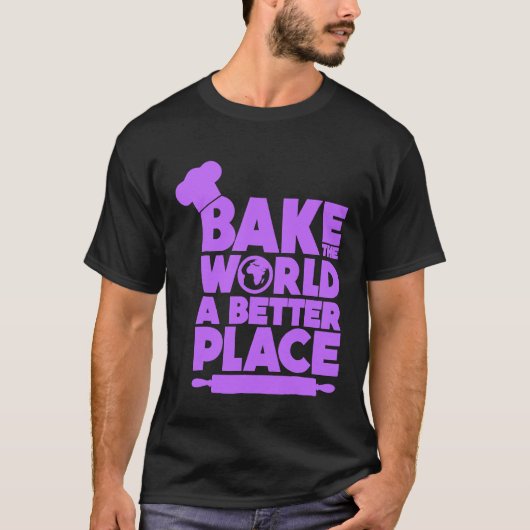 Classic Baking T Shirt Rolling Pin Chefs Pet (Voorkant)