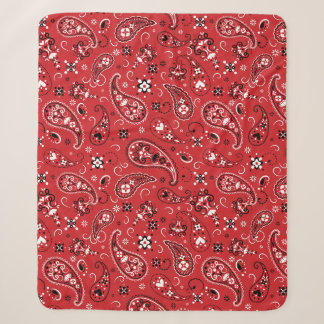 Classic Bandana Red Paisley Sherpa Deken