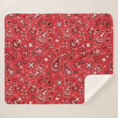 Classic Bandana Red Paisley Sherpa Deken (Voorkant (horizontaal))