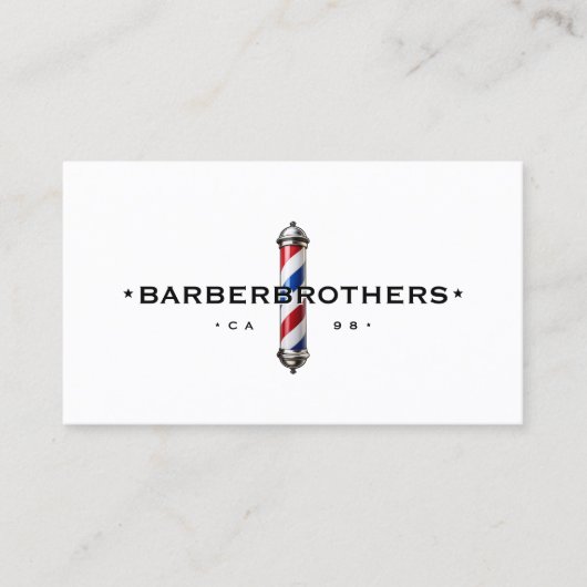 Classic Barber Pool Rood Wit Blauw Visitekaartje (Voorkant)