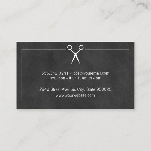 Classic Barber Shop Slanke achtergrond Visitekaartje (Achterkant)