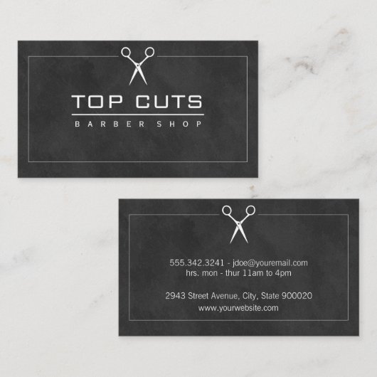 Classic Barber Shop Slanke achtergrond Visitekaartje (Voorkant / Achterkant)
