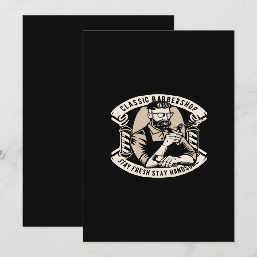 classic barbershop stay fresh stay handsome kaart (Voorkant / Achterkant)