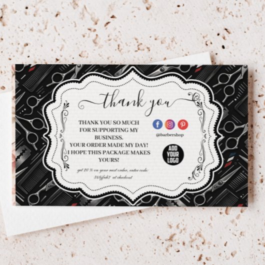 Classic Barbershop Tools Vintage Style Bedankkaart