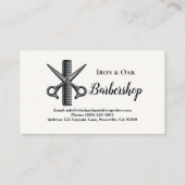 Classic Barbershop Tools Vintage Style Visitekaartje (Achterkant)