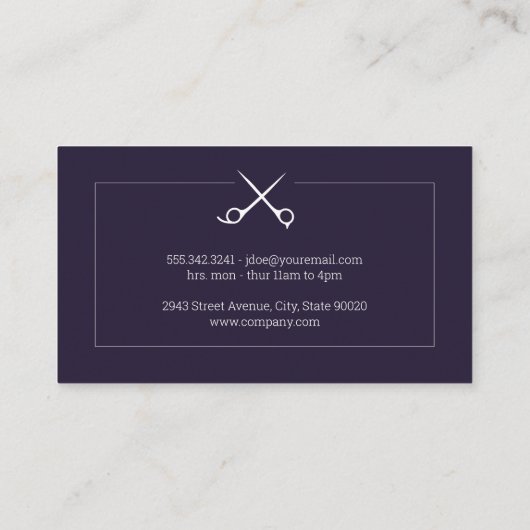 Classic | Barberwinkel | Lederbekleding | Barber Visitekaartje (Achterkant)