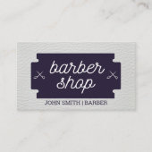 Classic | Barberwinkel | Lederbekleding | Barber Visitekaartje (Voorkant)