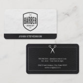 Classic | Barberwinkel | Lederbekleding Visitekaartje (Voorkant / Achterkant)