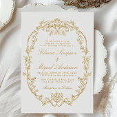 Classic  Barok Victoriaans Blauw bruiloft Inv Kaart