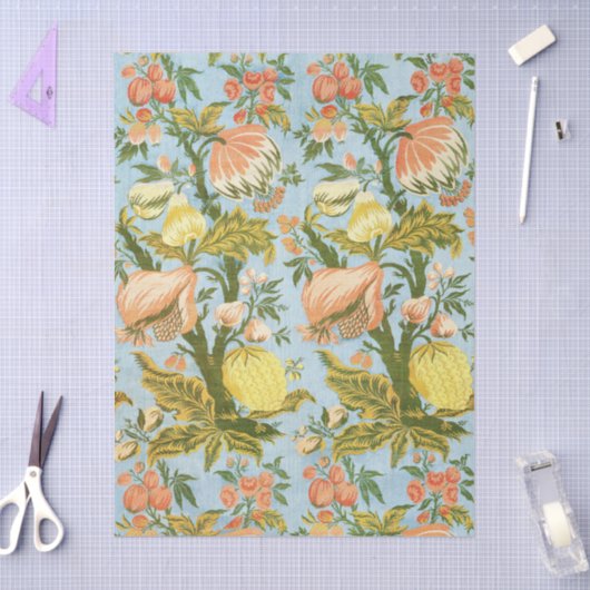 Classic Baroque Floral Fruit Damask Textile Tissuepapier (Craft)