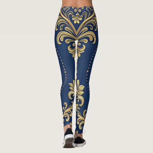 Classic Baroque Ornamental Gold Leggings (Achterkant)