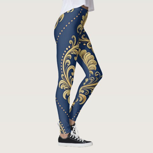 Classic Baroque Ornamental Gold Leggings (Rechts)