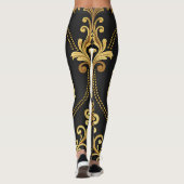 Classic Baroque Ornamental Gold  Luxury  Leggings (Achterkant)
