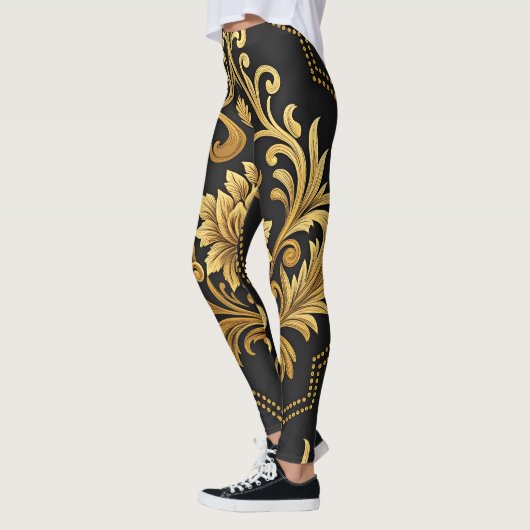Classic Baroque Ornamental Gold  Luxury  Leggings (Links)
