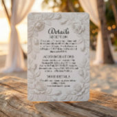 Classic Baroque Ornate Scrollwork Ivory Informatiekaartje