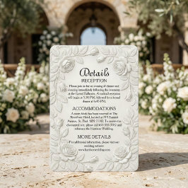 Classic Baroque Ornate Scrollwork Ivory Informatiekaartje