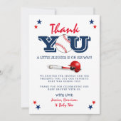 Classic Baseball Baby shower Bedankkaart (Voorkant)