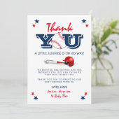 Classic Baseball Baby shower Bedankkaart (Staand voorkant)