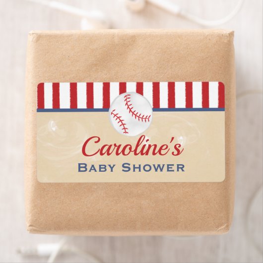 Classic Baseball Baby shower Favor Label (Insitu)