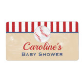 Classic Baseball Baby shower Favor Label (Voorkant)