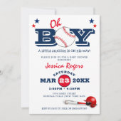 Classic Baseball Oh Boy Baby shower Kaart (Voorkant)