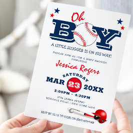 Classic Baseball Oh Boy Baby shower Kaart