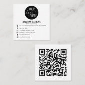 Classic Basic Professional Bedrijf Logo QR Code Vierkante Visitekaartje (Voorkant / Achterkant)