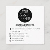Classic Basic Professional Bedrijf Logo QR Code Vierkante Visitekaartje (Voorkant)