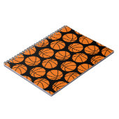 Classic Basketball Pattern on Black Notitieboek (Linkerzijde)