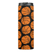 Classic Basketball Pattern on Black Thermosbeker (Achterkant)