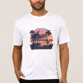 Classic beach and boat pink t-shirt (Voorkant)