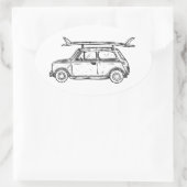 Classic Beach Mini Cooper Ovale Sticker (Tas)