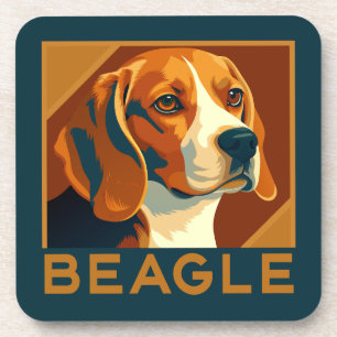 Classic Beagle Portret Retro Stijl Bier Onderzetter