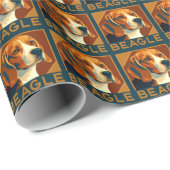 Classic Beagle Portret Retro Stijl Cadeaupapier (Rol Hoek)