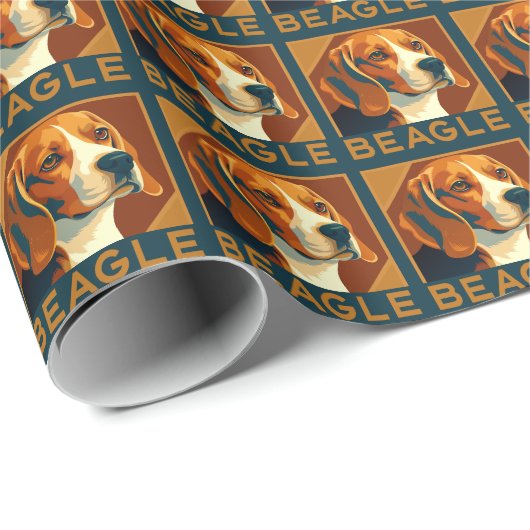 Classic Beagle Portret Retro Stijl Cadeaupapier (Rol Hoek)