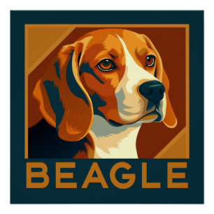 Classic Beagle Portret Retro Stijl Perfect Poster
