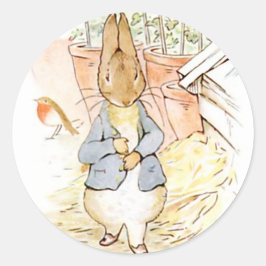 Classic Beatrix Potter Schattige Konijntje Ronde Sticker (Voorkant)