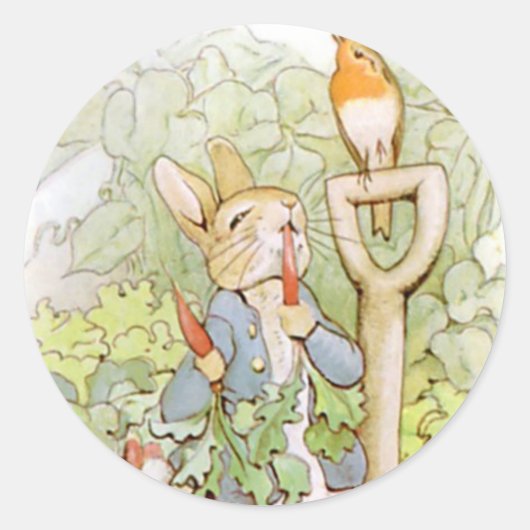 Classic Beatrix Potter Schattige Konijntje Ronde Sticker (Voorkant)