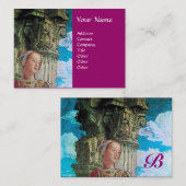 CLASSIC BEAUTY ANTIEK COLUMN MONOGRAM Blue Paars Visitekaartje (Voorkant / Achterkant)