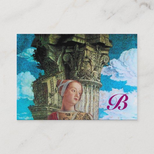 CLASSIC BEAUTY ANTIEK COLUMN MONOGRAM Blue Paars Visitekaartje (Achterkant)